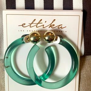 Henri Bender Ettika green lucite hoops